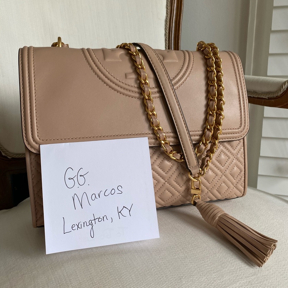 Tory Burch Fleming Large Shoulder Bag New Mink